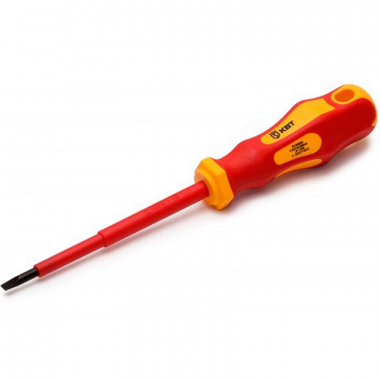 Фотография товара 'КВТ Диэлектрическая отвертка шлиц 4.0х100, серия ПРОФИ 78609'