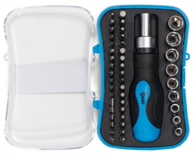 Фотография товара 'КВТ Отвертка реверсивная с битами серии МАСТЕР, 46 предметов 78709'