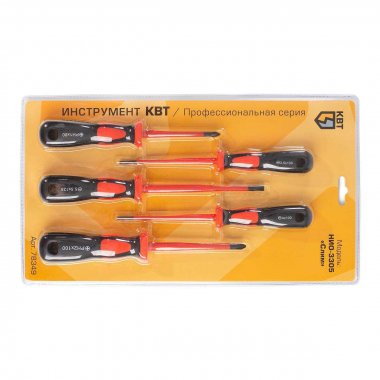 Фотография товара 'КВТ НИО-3305 Набор диэлектрических отверток slim VDE'
