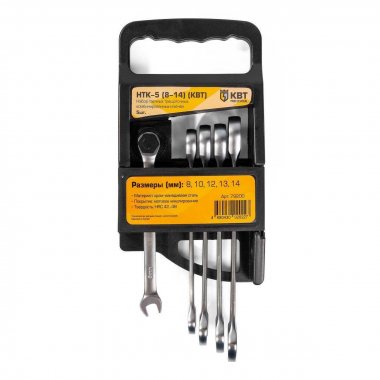 Фотография товара 'КВТ НТК-5 (8-14) Набор гаечных комбинированных трещоточных ключей'