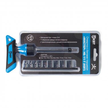 Фотография товара 'КВТ НБ-11-Т Т-образная отвертка со сменными головками'