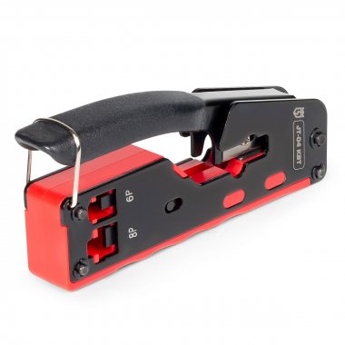 Фотография товара 'КВТ JT-04 Кримпер с 2 встроенными модулями для RJ-45, RJ-12, RJ-11 Серия ПРОФИ'