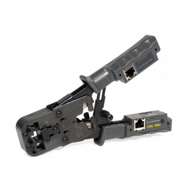 Фотография товара 'КВТ JT-03T Кримпер многофункциональный с 3 встроенными модулями для обжима RJ-45, RJ-12, RJ-11'