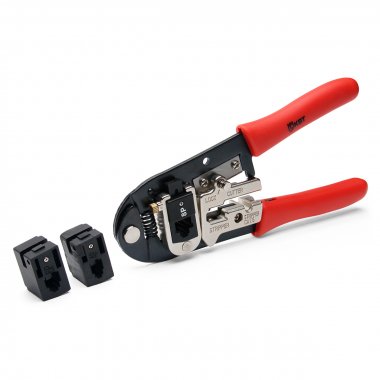 Фотография товара 'КВТ JT-01B Кримпер со сменными модулями RJ-45, RJ-12, RJ-11, RJ-22 Серия ПРОФИ'