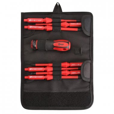 Фотография товара 'КВТ НИО-1107 Диэлектрическая отвертка VDE со сменными битами'