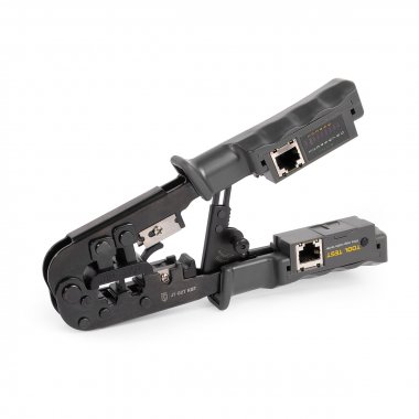 Фотография товара 'КВТ JT-02T Кримпер многофункциональный с 2 встроенными модулями для обжима RJ-45, RJ-12, RJ-11'