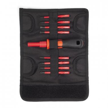 Фотография товара 'КВТ НИО-3308 Диэлектрическая отвертка slim со сменными битами'