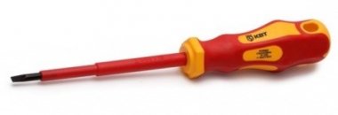 Фотография товара 'КВТ Диэлектрическая отвертка КВТ Стандарт шлиц 4x100 67378'