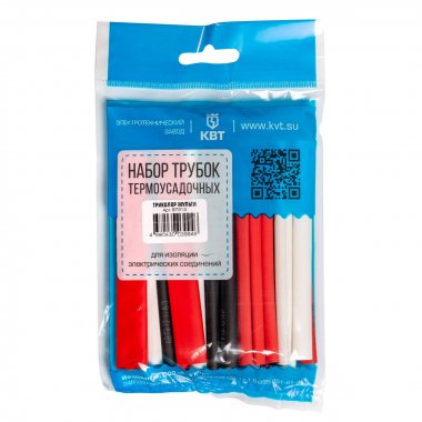 Фотография товара 'КВТ Триколор Мульти Набор цветных термоусадочных трубок с коэффициентом усадки 2:1'