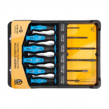 Фотография товара 'КВТ НО-06-S Набор слесарных отверток из стали S2'
