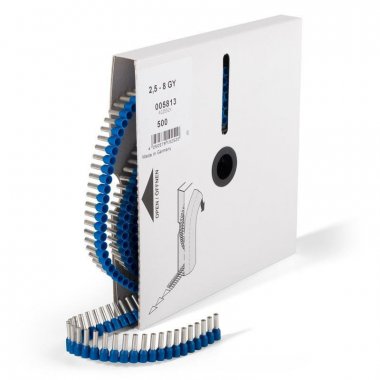 Фотография товара 'КВТ Наконечники штыревые втулочные изолированные в ленте GLW-Лента НШВИ 2,5-8 61597'