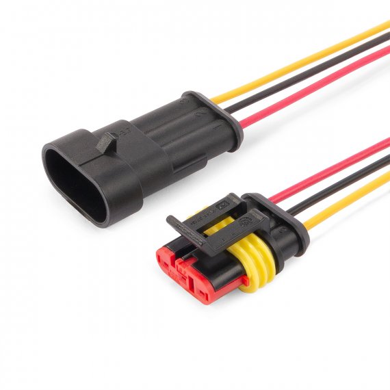 Фотография товара 'КВТ 89508 Разъем герметичный автомобильный РГА-3П с проводом'