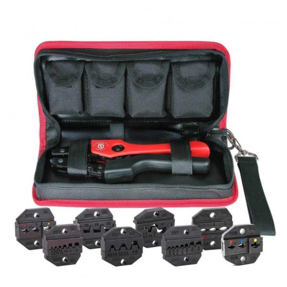 Фотография товара 'КВТ Пресс-клещи в прочной тканевой сумке с набором номерных матриц 83347'