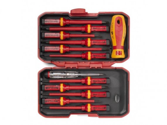 Фотография товара 'КВТ Диэлектрическая отвертка НИО-4412 с набором бит 78615'