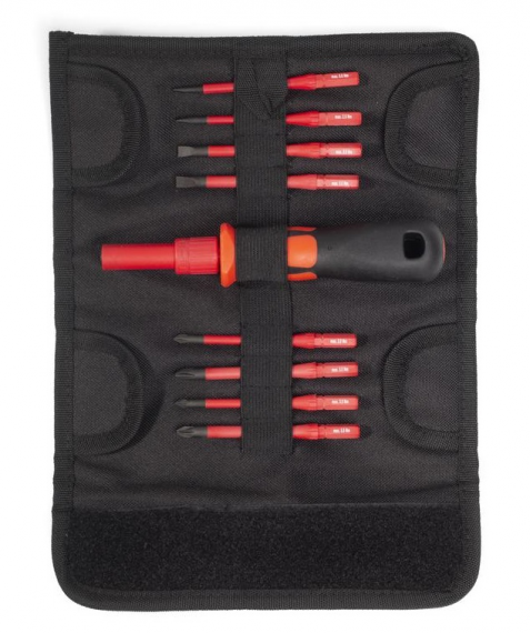 Фотография товара 'КВТ Диэлектрическая отвертка НИО-3308 с набором бит 78280'