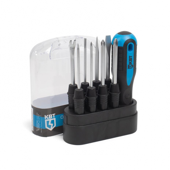 Фотография товара 'КВТ Отвертка со сменными стержнями серии МАСТЕР, 9 предметов 78708'