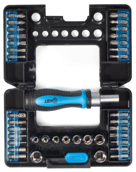 Фотография товара 'КВТ Отвертка реверсивная с битами серии МАСТЕР, 38 предметов 78699'