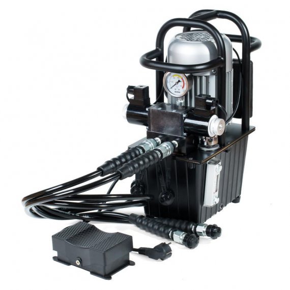 Фотография товара 'КВТ ПМЭ-7050-К2 Насосная гидравлическая станция двухканальная объем маслобака 5.0 л'