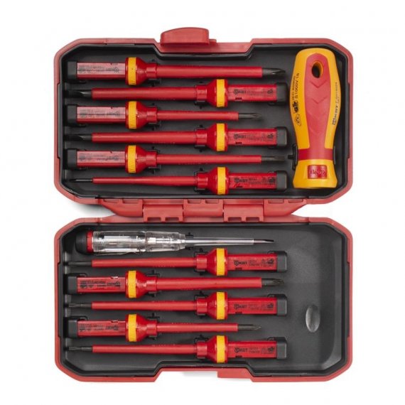 Фотография товара 'КВТ НИО-4412 Диэлектрическая отвертка VDE со сменными битами'