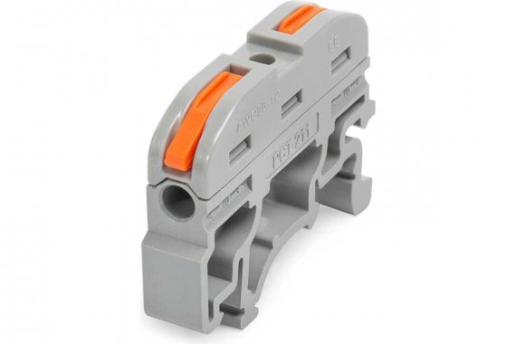 Фотография товара 'КВТ 87640 Клемма проходная СМК 222-2411 на DIN-рейку'