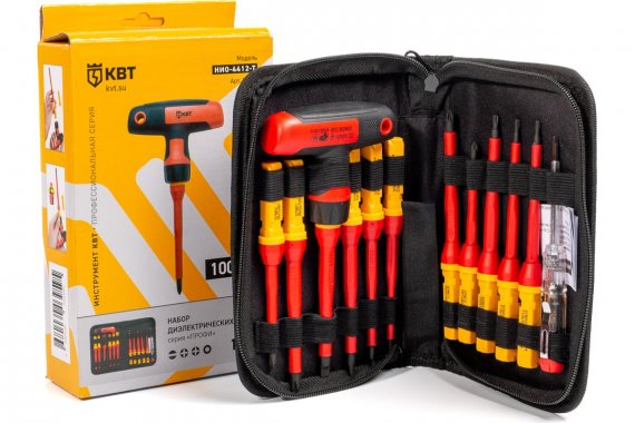 Фотография товара 'КВТ 87128 Набор диэлектрических отверток НИО-4412-Т серия ПРОФИ'