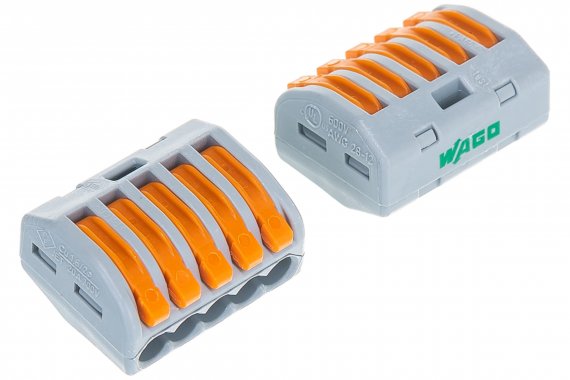 Фотография товара 'КВТ 87770 Клемма рычажковая универсальная Wago 222–415'