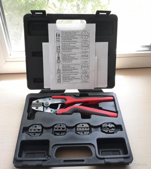 Фотография товара 'КВТ Набор CTВ, пресс-клещи с механизмом быстрой смены матриц 58747'