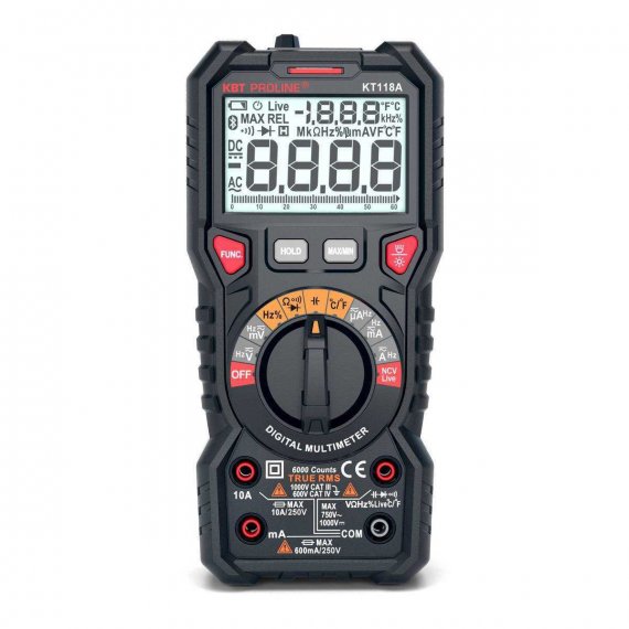 Фотография товара 'КВТ KT 118A PROLINE Мультиметр цифровой c True RMS'