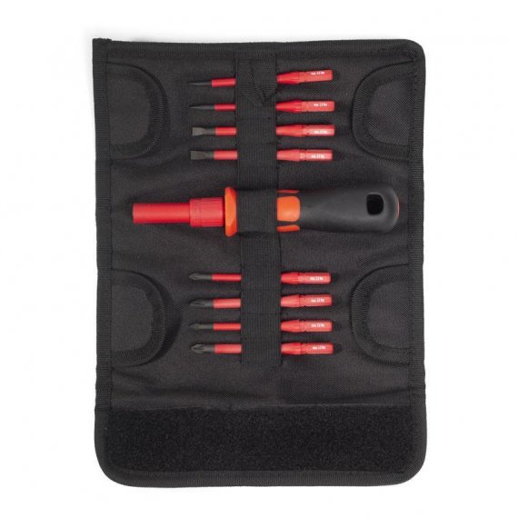 Фотография товара 'КВТ НИО-3308 Диэлектрическая отвертка slim со сменными битами'