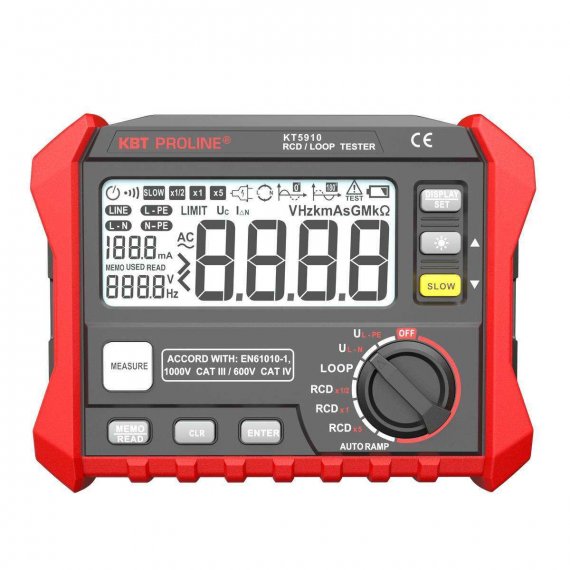 Фотография товара 'КВТ KT 5910 Тестер параметров УЗО и петли фаза-ноль цифровой'