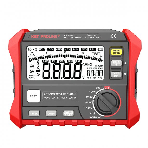 Фотография товара 'КВТ Мегаомметр цифровой KT 5203 серия PROLINE, 89638'