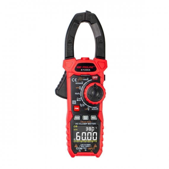 Фотография товара 'КВТ КТ 208А PROLINE Токоизмерительные клещи c True RMS'