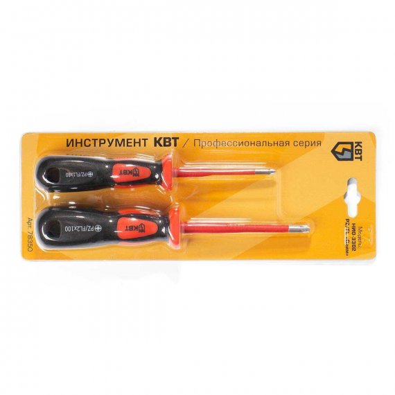 Фотография товара 'КВТ НИО-3302 PZ-FL Набор диэлектрических отверток slim VDE'