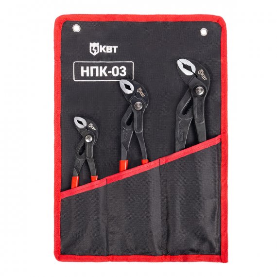 Фотография товара 'КВТ НПК-03 Набор переставных клещей с кнопочной фиксацией Серия ПРАКТИК'