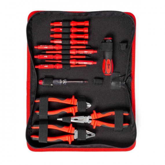 Фотография товара 'КВТ НИИ-08 Профессиональный набор диэлектрического инструмента электрика, 15 предметов'