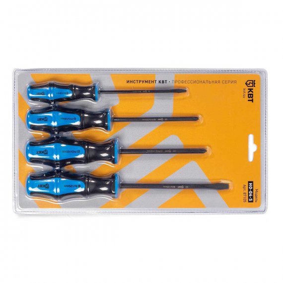 Фотография товара 'КВТ НО-04-S Набор слесарных отверток из стали S2'