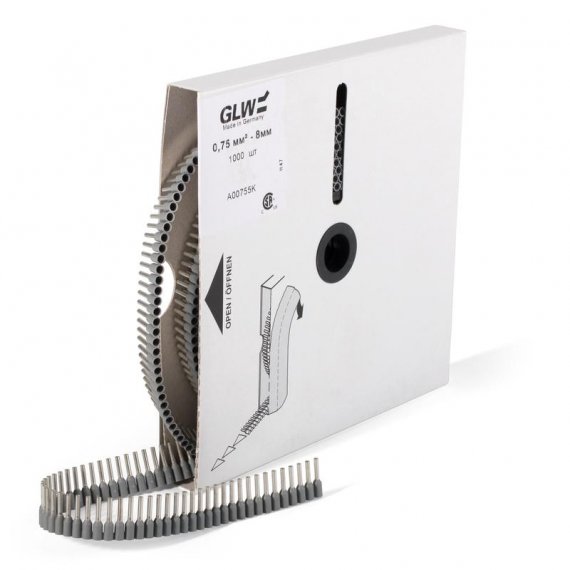 Фотография товара 'КВТ Наконечники штыревые втулочные изолированные в ленте GLW-Лента НШВИ 0,75-8 61594'