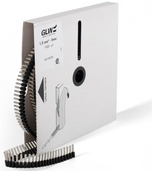 Фотография товара 'КВТ Наконечники штыревые втулочные изолированные в ленте GLW-Лента НШВИ 1,5-8 61596'