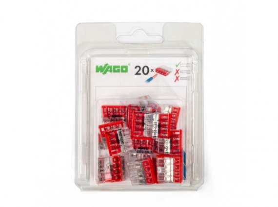 Фотография товара 'КВТ Набор миниатюрных клемм Wago 2273–208 без контактной пасты 76072'